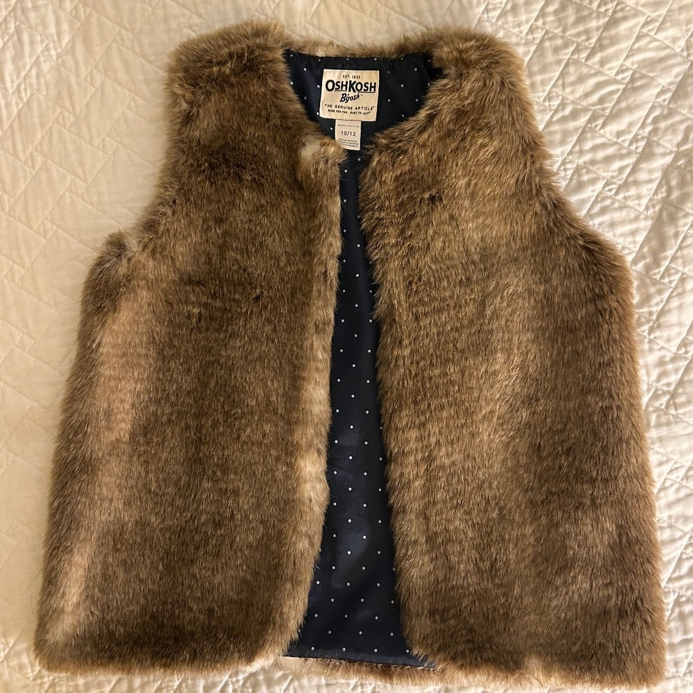 Girls OshKosh Brown Faux Fur Vest